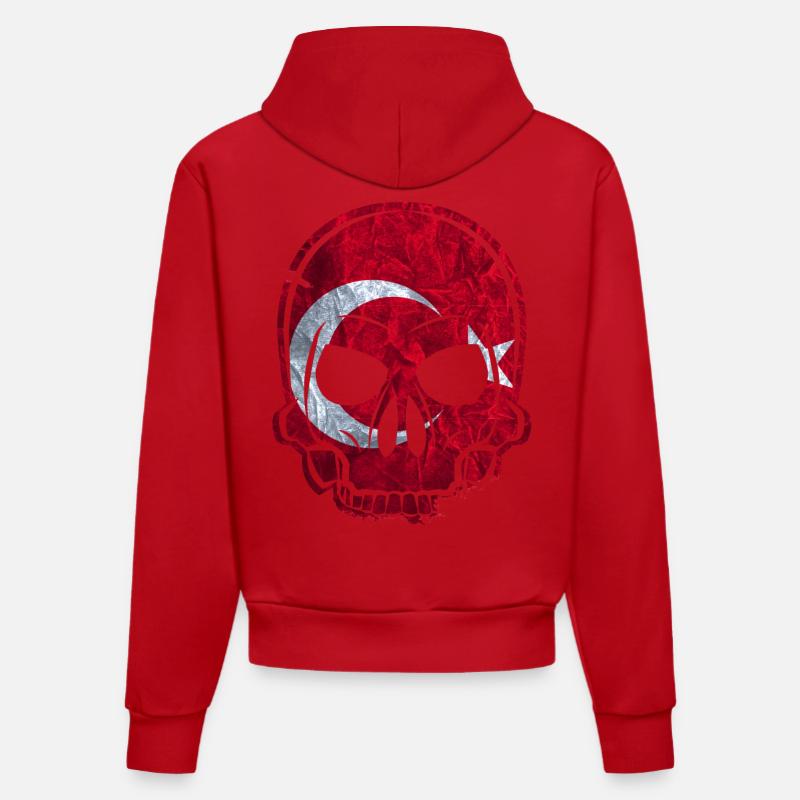 MMJ Turquie Drapeau - Sweat à capuche bio ajusté fabriqué en UE - rouge
