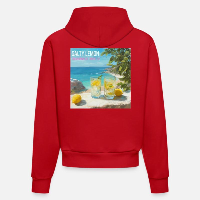 Magic Salt Lemon Beach 87 - Sweat à capuche bio ajusté fabriqué en UE - rouge