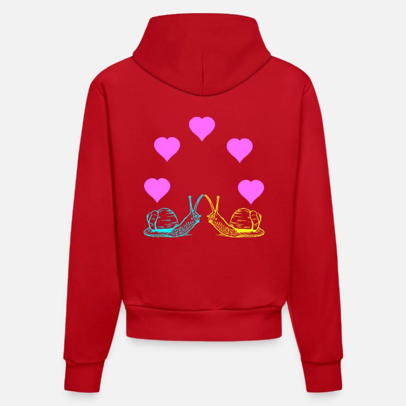 Escargots Escargot Saint Valentin - Sweat à capuche bio ajusté fabriqué en UE - rouge