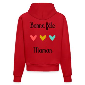 Bonne Fête Maman. Fête des mères - Sweat à capuche bio ajusté fabriqué en UE - rouge - Dos