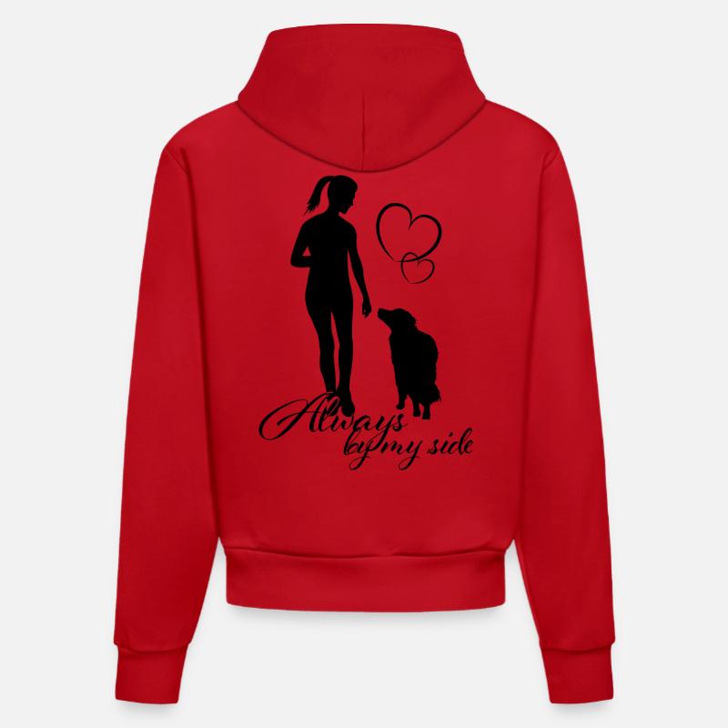 Doglover, by my side - Sweat à capuche bio ajusté fabriqué en UE - rouge