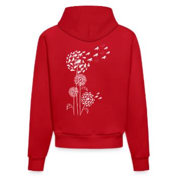 Pusteblume mit Blüte und Tölt Weiss - Organic Fitted Hoodie Made in EU - Rot - Hinten
