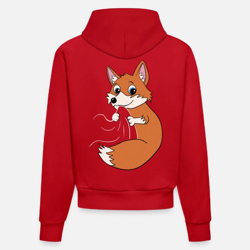 Sweet Fox Enfants - Sweat à capuche bio ajusté fabriqué en UE - rouge