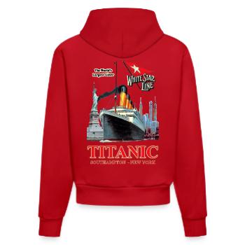 TITANIC CREATION Louis RUNEMBERG © Adagp - Organic Fitted Hoodie Made in EU - red - Back
