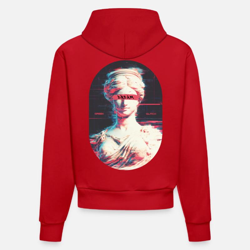 Bug grec - Sweat à capuche bio ajusté fabriqué en UE - rouge