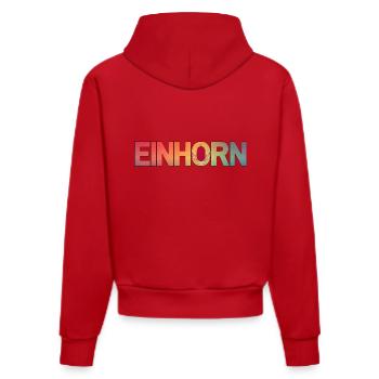 Regenbogen-Einhorn-Magie - Organic Fitted Hoodie Made in EU - Rot - Hinten
