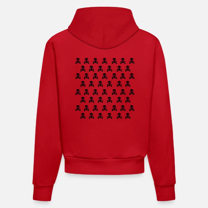 Emo Skull - Sweat à capuche bio ajusté fabriqué en UE - rouge