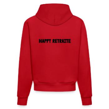 RETRAITE. RETRAITE. RETRAITEE. SENIOR. MAMIE. PAPY - Sweat à capuche bio ajusté fabriqué en UE - rouge - Dos
