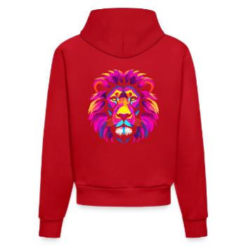Lion - Organic Fitted Hoodie Made in EU - red - Back