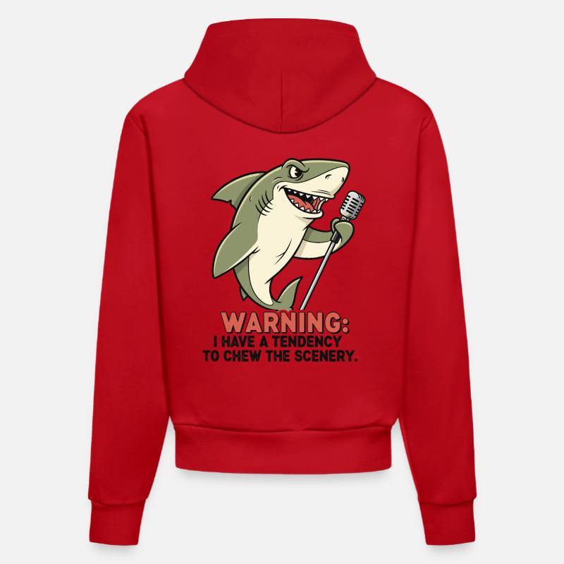 Requin de scène - Sweat à capuche bio ajusté fabriqué en UE - rouge