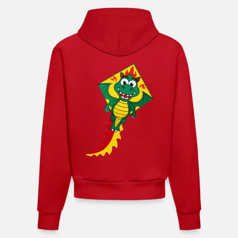 Cerf-volant mignon - Sweat à capuche bio ajusté fabriqué en UE - rouge