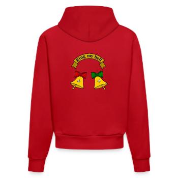 Ring my bell - Organic Fitted Hoodie Made in EU - Rot - Hinten