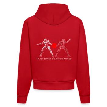 Ai Kampfroboter - Organic Fitted Hoodie Made in EU - Rot - Hinten