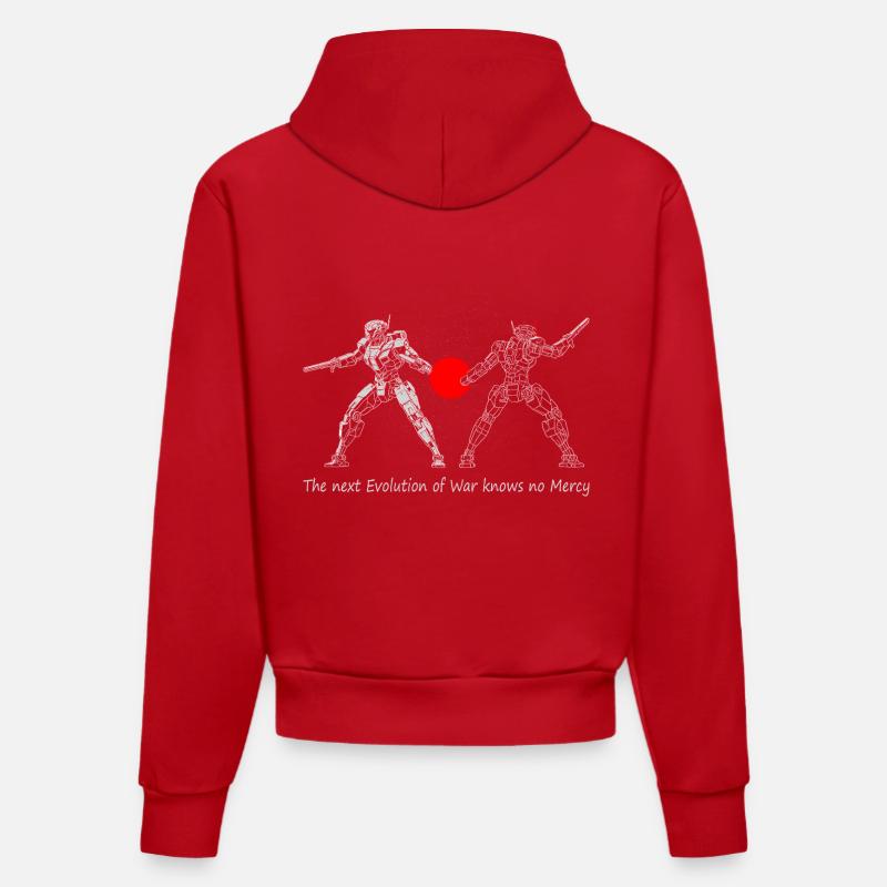 Ai Combat Robot - Sweat à capuche bio ajusté fabriqué en UE - rouge