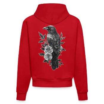 Raven - Organic Fitted Hoodie Made in EU - red - Back