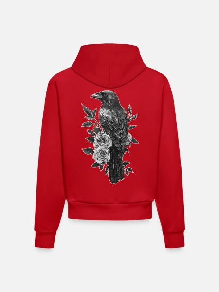 Raven - Organic Fitted Hoodie Made in EU - red
