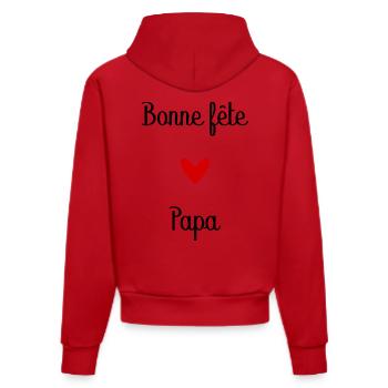 BONNE FÊTE PAPA. PAPA. FÊTE DES PÈRES. BONNE FÊTE - Sweat à capuche bio ajusté fabriqué en UE - rouge - Dos