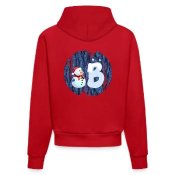bonhomme de neige b - Sweat à capuche bio ajusté fabriqué en UE - rouge - Dos