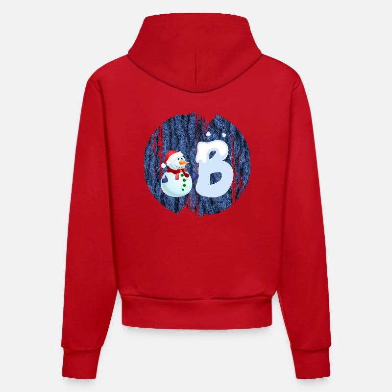 bonhomme de neige b - Sweat à capuche bio ajusté fabriqué en UE - rouge