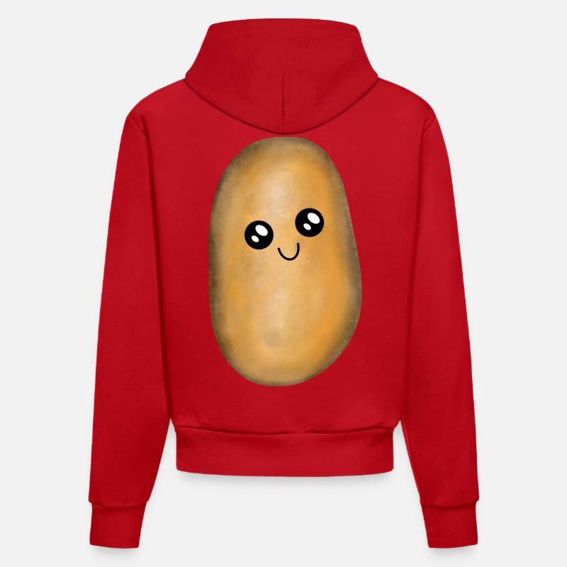 Pommes de terre Kawai - Sweat à capuche bio ajusté fabriqué en UE - rouge