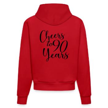 Vive les 90 ans du 90e anniversaire - Sweat à capuche bio ajusté fabriqué en UE - rouge - Dos