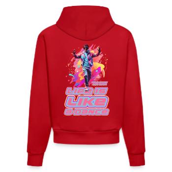 Dance - Organic Fitted Hoodie Made in EU - red - Back