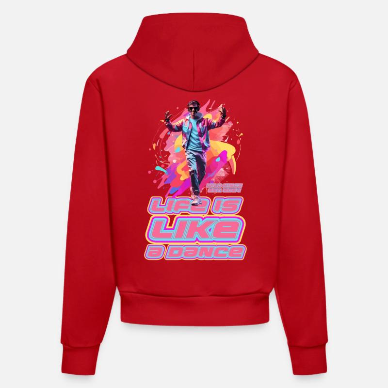 Danser - Sweat à capuche bio ajusté fabriqué en UE - rouge