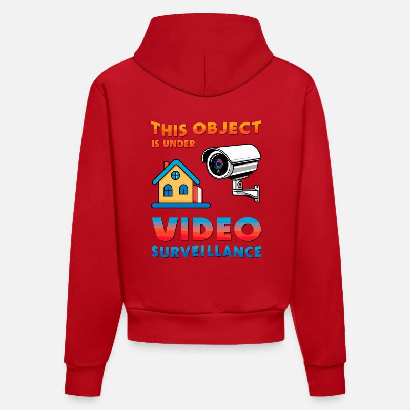 Surveillance d’objets - Sweat à capuche bio ajusté fabriqué en UE - rouge