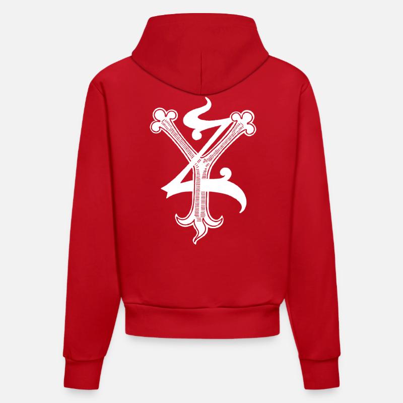Lettres YZ Rapp art - Sweat à capuche bio ajusté fabriqué en UE - rouge