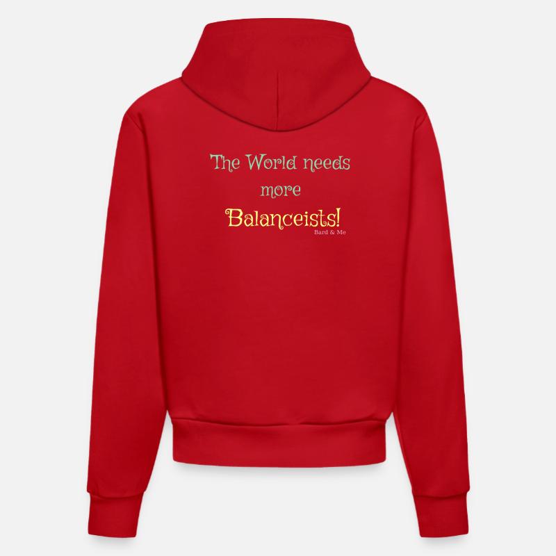 Équilibriste #1Neu 4 - Sweat à capuche bio ajusté fabriqué en UE - rouge