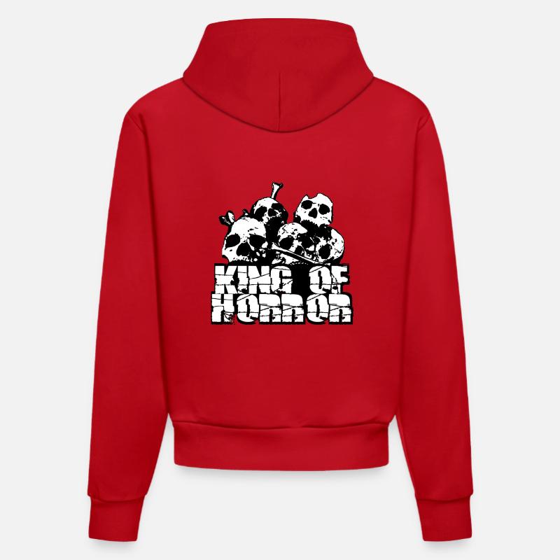 king of horror - Sweat à capuche bio ajusté fabriqué en UE - rouge