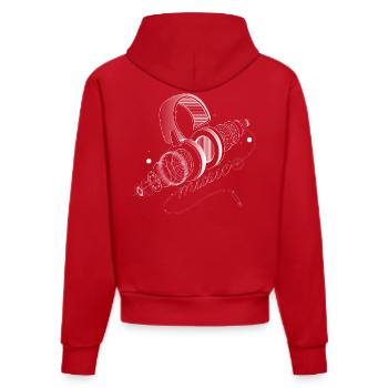 Parties individuelles d'un audio Casque - Sweat à capuche bio ajusté fabriqué en UE - rouge - Dos