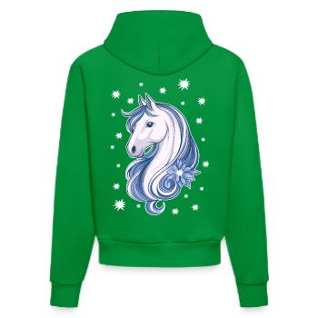 Cheval avec des étoiles - Sweat à capuche bio ajusté fabriqué en UE - City Green - Dos