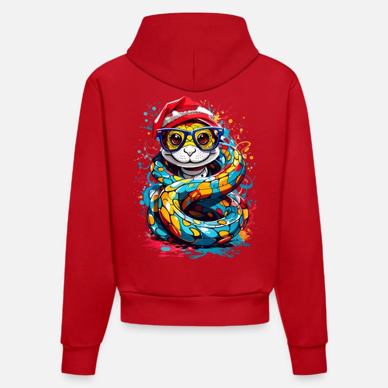 Serpent - Sweat à capuche bio ajusté fabriqué en UE - rouge