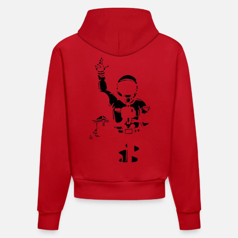 Astronaute - Sweat à capuche bio ajusté fabriqué en UE - rouge