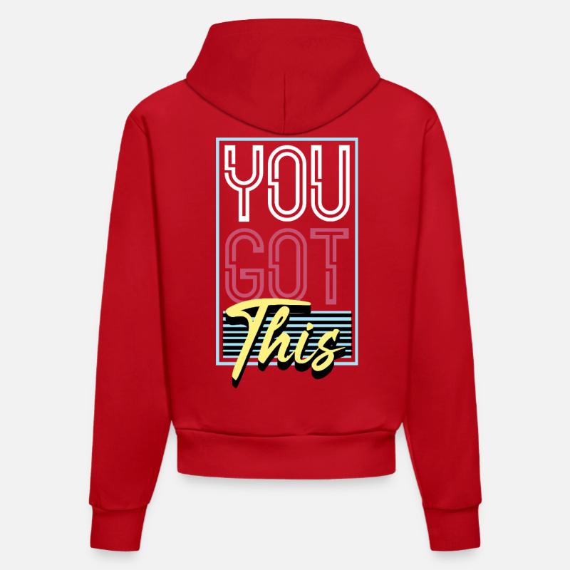 YouGotGot This Retro Neon - Sweat à capuche bio ajusté fabriqué en UE - rouge