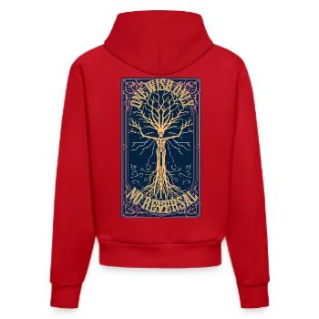 T-shirt Mystic Willow Wish Tarot - Esthétique sombre - Sweat à capuche bio ajusté fabriqué en UE - rouge - Dos