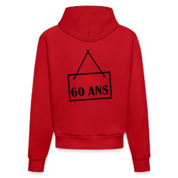 60 YEARS. 60th ANNIVERSARY. ANNIVERSARY 60 YEARS. Ann - Organic Fitted Hoodie Made in EU - red - Back