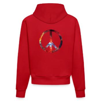 peace - Organic Fitted Hoodie Made in EU - Rot - Hinten