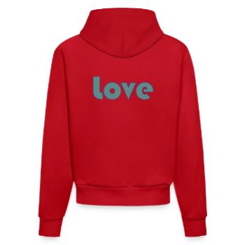 HEILIGER VALENTINSTAG. LIEBE. Junggesellinnenabschied. ICH LIEBE DICH. ICH LIEBE DICH. - Organic Fitted Hoodie Made in EU - Rot - Hinten