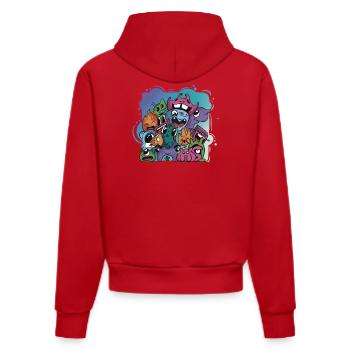 Monstre fantasy doodle art dessin personnages - Sweat à capuche bio ajusté fabriqué en UE - rouge - Dos