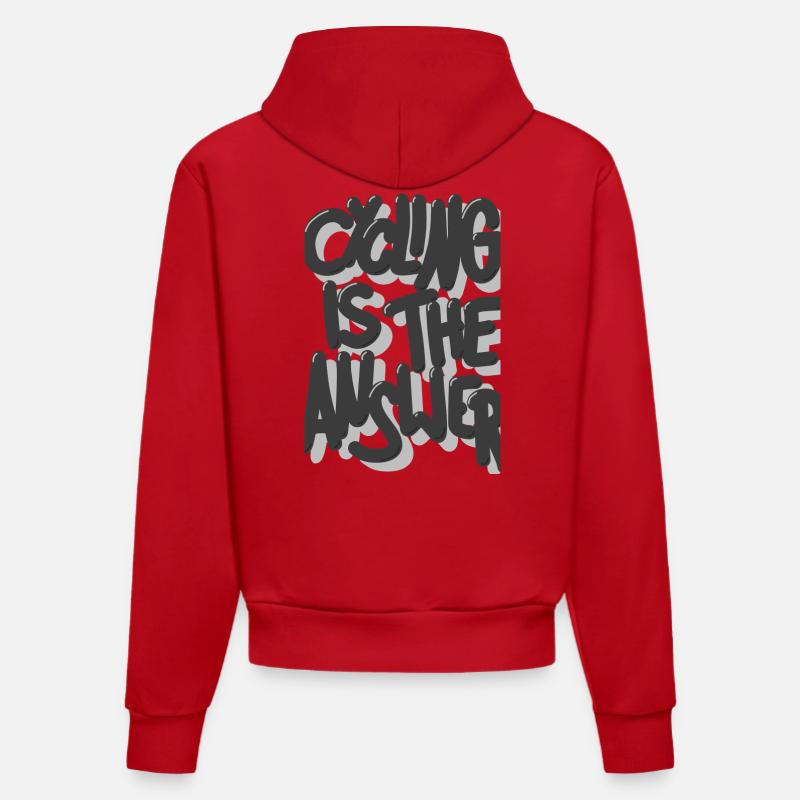 Le vélo est la solution - Sweat à capuche bio ajusté fabriqué en UE - rouge