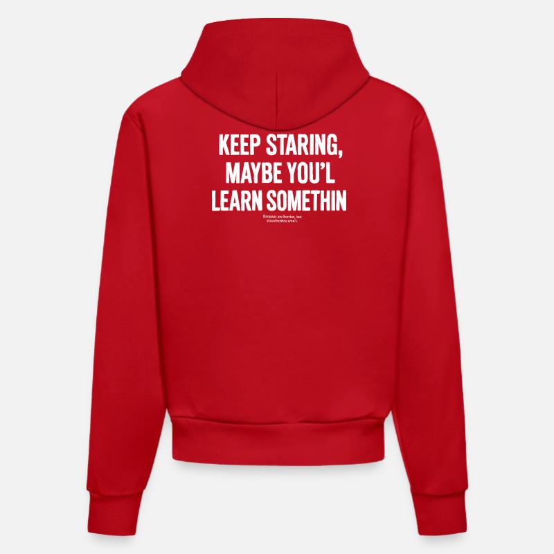 Continuez à regarder - Sweat à capuche bio ajusté fabriqué en UE - rouge