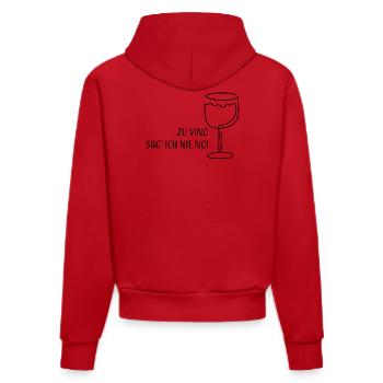 Zu Vino sag' ich nie No! | Weinglas Skizze Spruch - Organic Fitted Hoodie Made in EU - Rot - Hinten