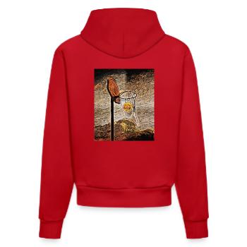 Moonlight Basketball - Organic Fitted Hoodie Made in EU - red - Back