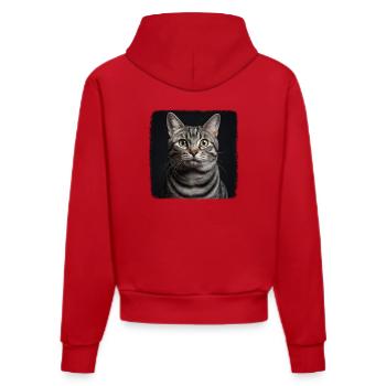 Cat Cats American Shorthair - Organic Fitted Hoodie Made in EU - red - Back