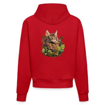 Maine Coon Kitten Maine Coon Cat - Organic Fitted Hoodie Made in EU - red - Back