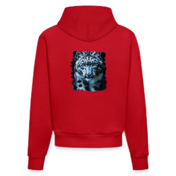 Snow Leopard Schneeleoparden Schneeleopard - Organic Fitted Hoodie Made in EU - red - Back