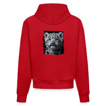 Snow Leopard Schneeleoparden Schneeleopard - Organic Fitted Hoodie Made in EU - red - Back
