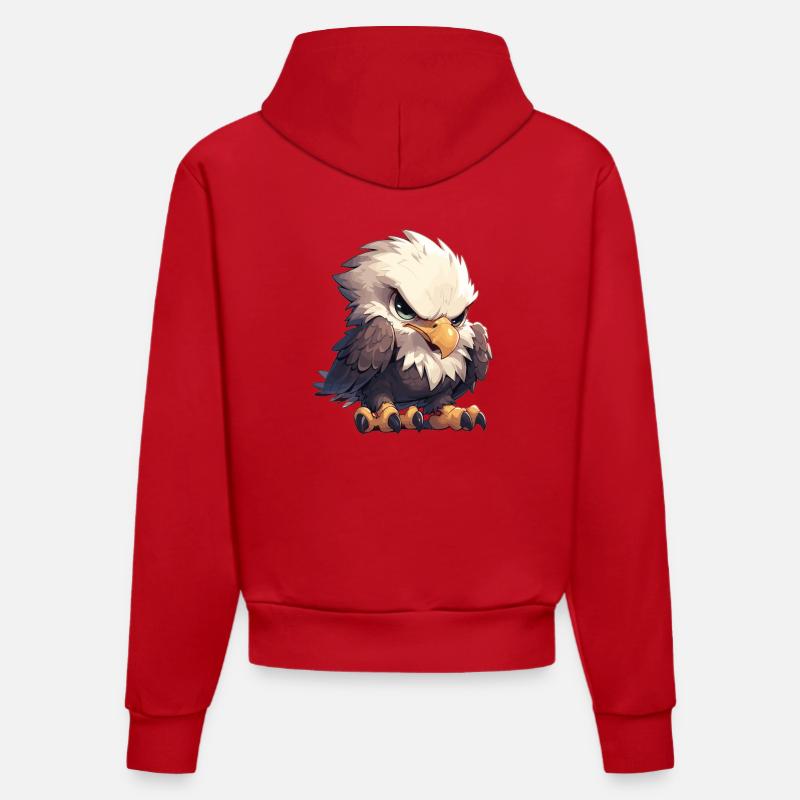 Pygargue à tête blanche Weißkopfseeadler - Sweat à capuche bio ajusté fabriqué en UE - rouge